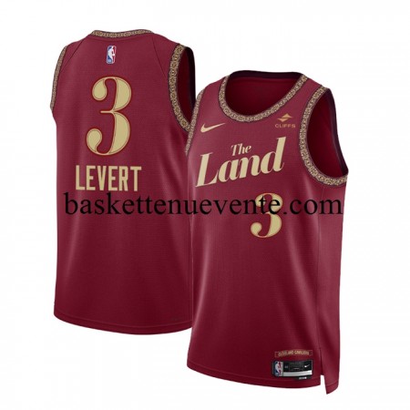 Maillot Basket Cleveland Cavaliers Caris LeVert 3 Nike 2023-2024 City Edition Rouge Swingman - Homme
